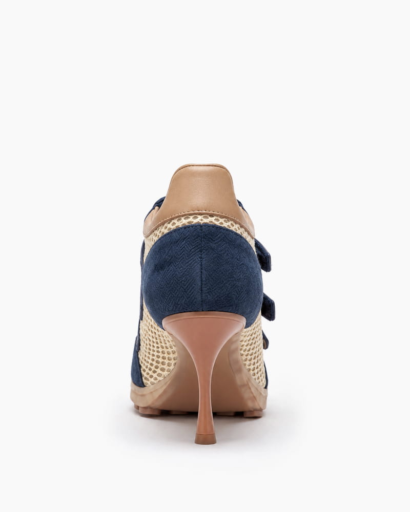 (Pre-sale) Triple-Strap Breathable Mesh High Heel Sneakers