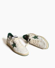 White Nappa Leather Sneakers with Star and Heel Tab