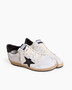 White Nappa Leather Sneakers with Star and Heel Tab
