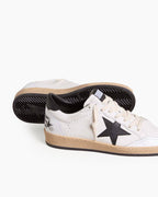 White Nappa Leather Sneakers with Star and Heel Tab