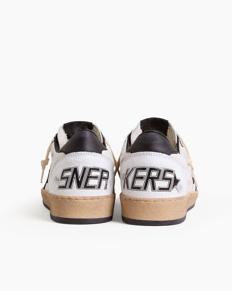 White Nappa Leather Sneakers with Star and Heel Tab