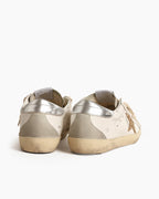 Ice-gray Nappa Leather Sneaker with Gold Glitter Star