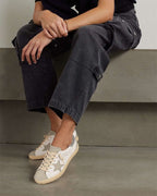 Women's White Nappa Leather Gray Star Sneakers