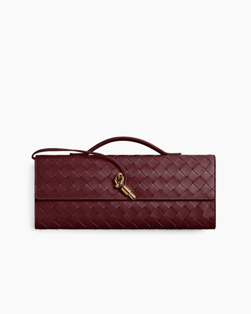 Woven Leather Clutch Elegant Purse Bag