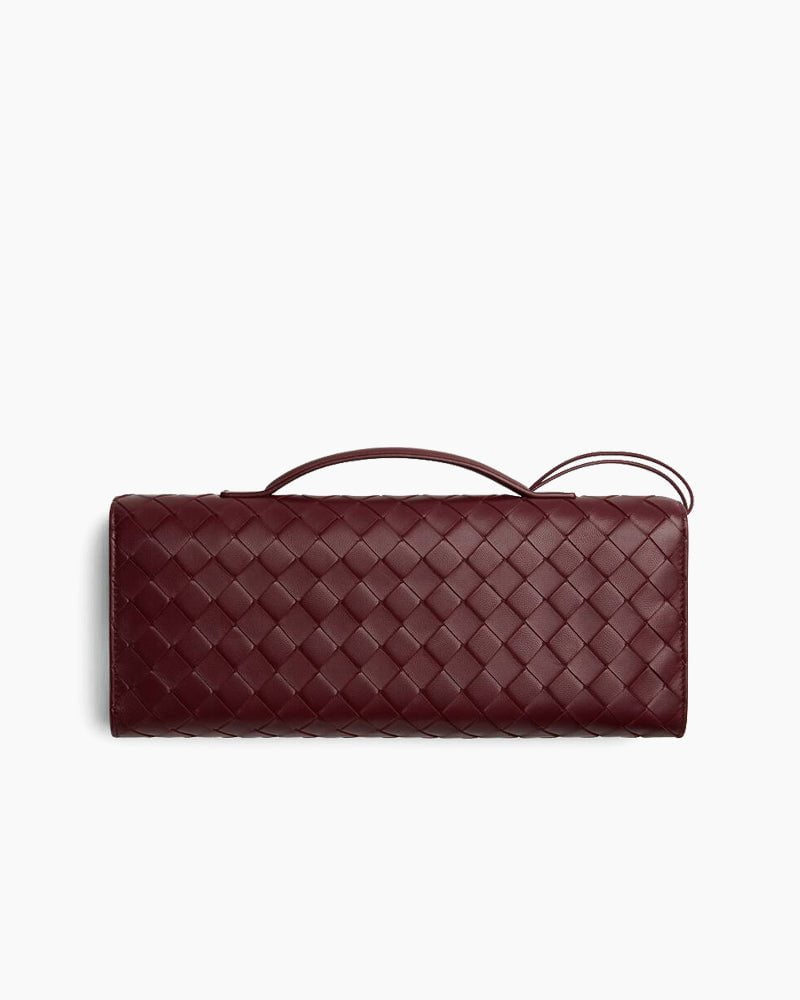 Woven Leather Clutch Elegant Purse Bag