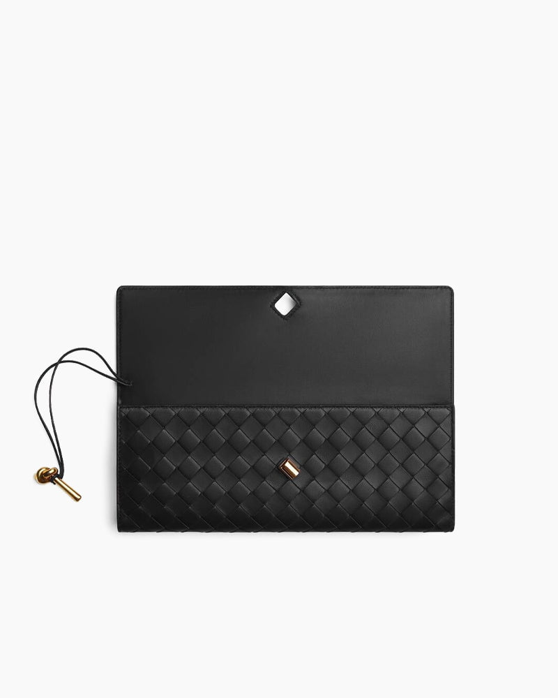 Woven Leather Clutch Elegant Purse Bag