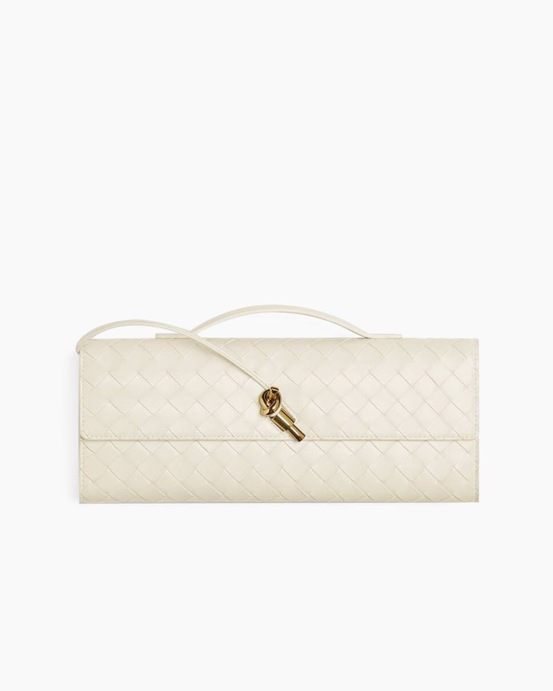 Woven Leather Clutch Elegant Purse Bag