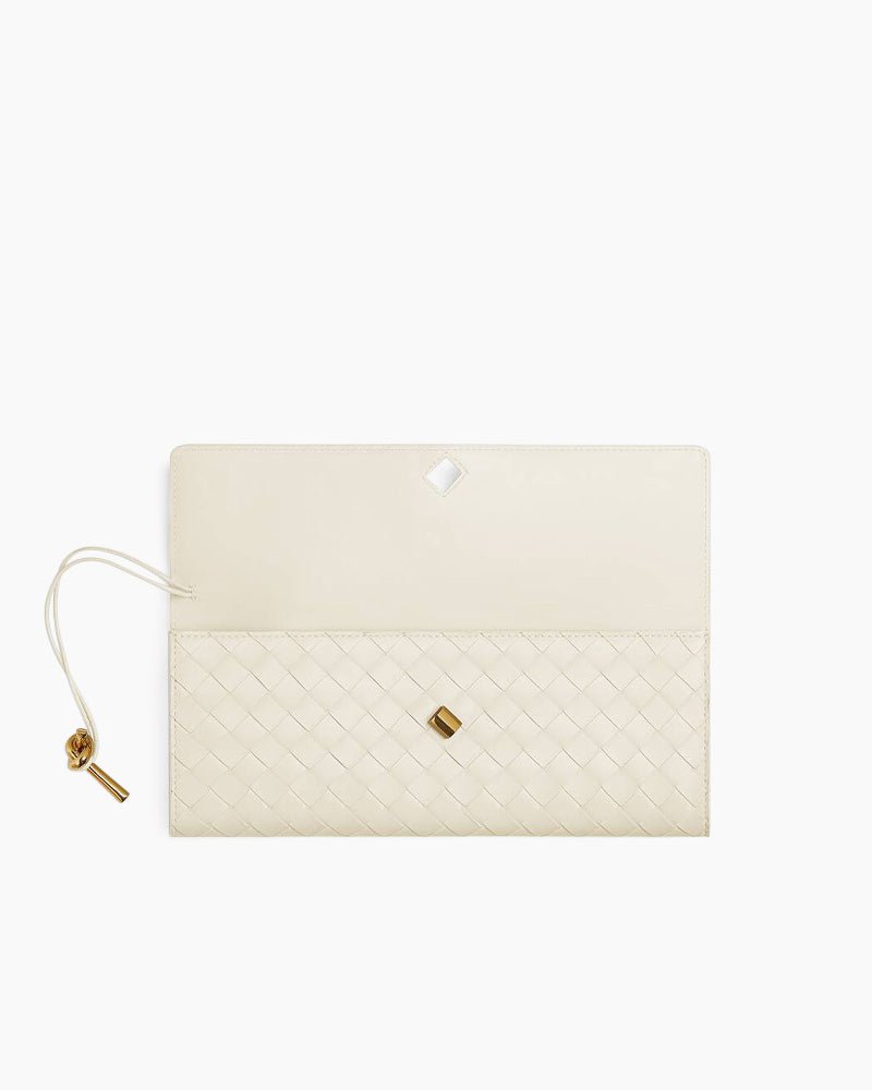 Woven Leather Clutch Elegant Purse Bag