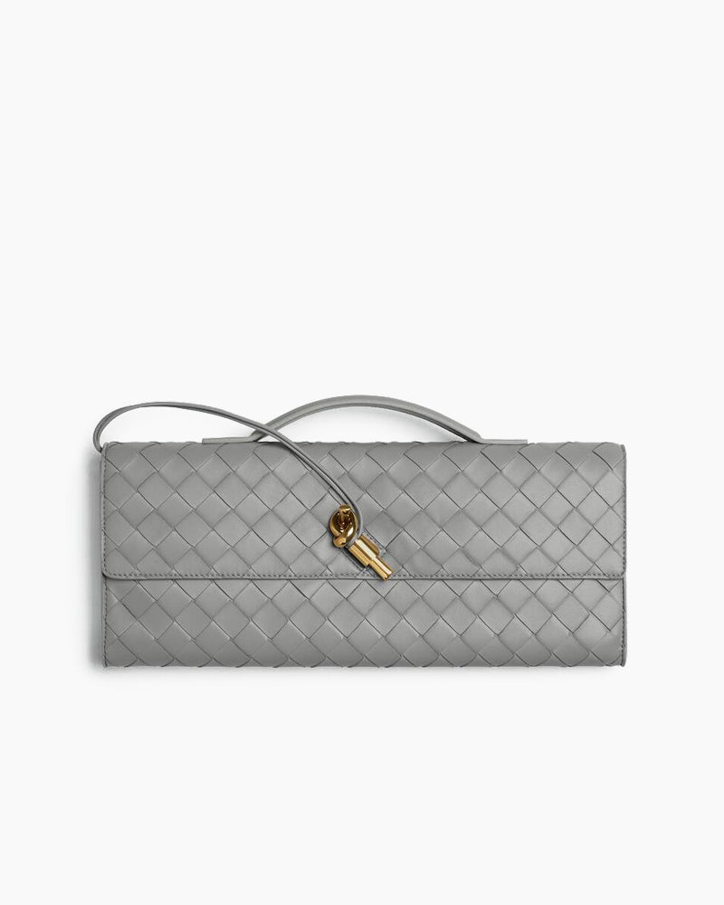 Woven Leather Clutch Elegant Purse Bag