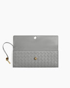 Woven Leather Clutch Elegant Purse Bag