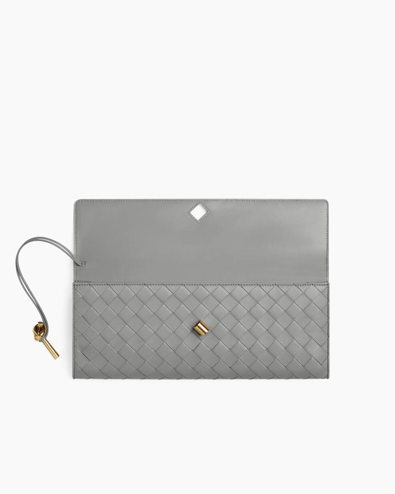 Woven Leather Clutch Elegant Purse Bag