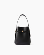 Black Leather Tote Structured Leather Shoulder Bag
