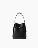 Black Leather Tote Structured Leather Shoulder Bag