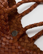 Large Brown Handbag Woven Leather Tote Bag