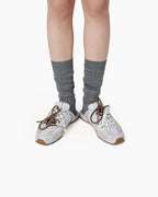 Leather Slip-On Dual-Tone Laces Mule Sneakers