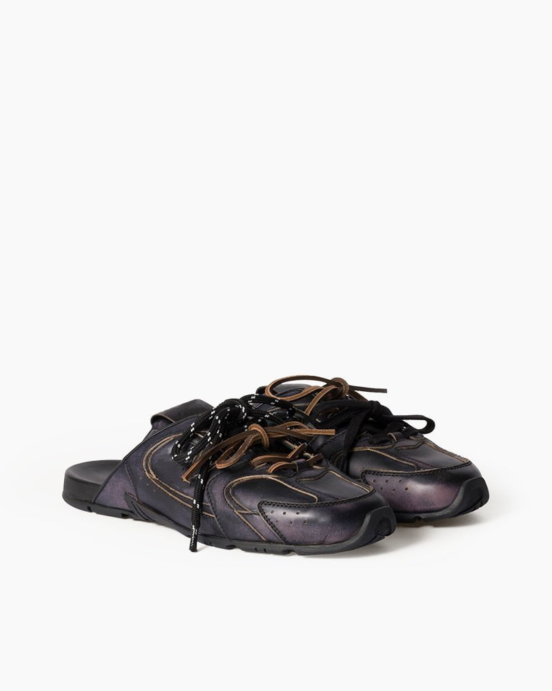 Leather Slip-On Dual-Tone Laces Mule Sneakers Secondary image