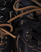 Leather Slip-On Dual-Tone Laces Mule Sneakers