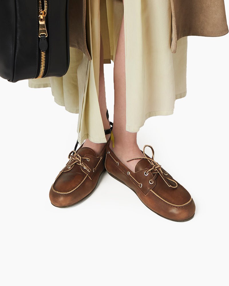 Women's Classic Unlined Leather Boat Shoes