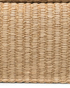 Beige Woven Straw Mini Bag - Roll Top Design