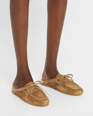 Women's Faded Suede Mules Brown Boat Shoes