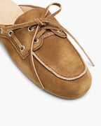 Women's Faded Suede Mules Brown Boat Shoes
