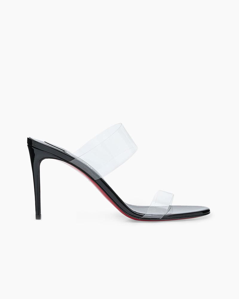 Women's Clear Red Sole Double Strap Stiletto Heel Sandals Main image