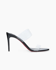 Women's Clear Red Sole Double Strap Stiletto Heel Sandals