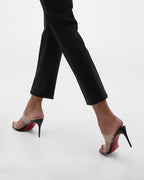 Women's Clear Red Sole Double Strap Stiletto Heel Sandals