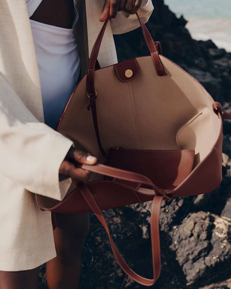 Cyme Textured Leather Tote Bag