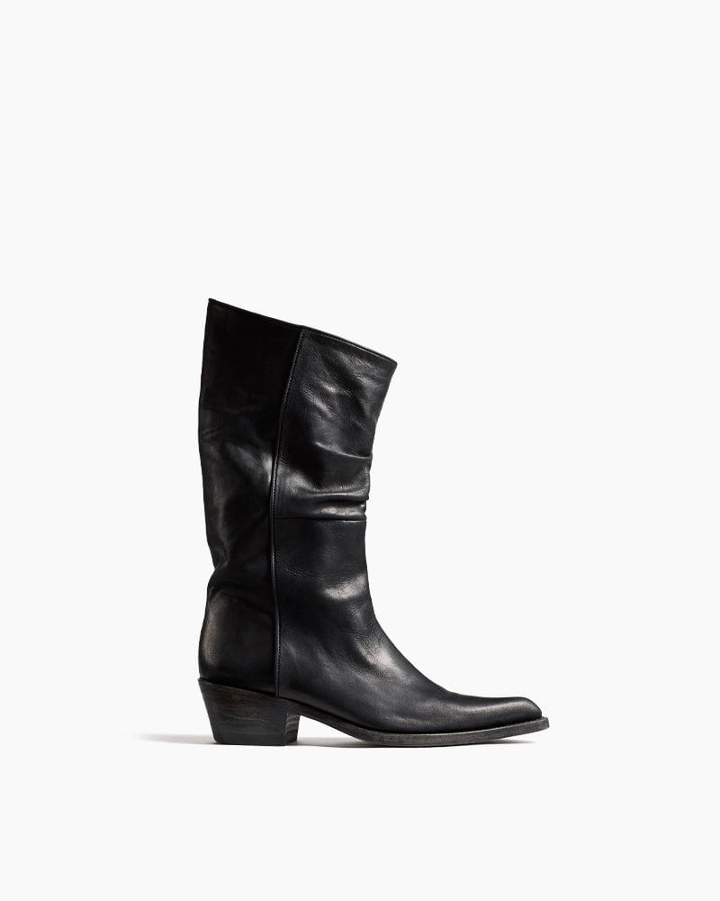 Women's Mid-Calf Ruched Burnished Leather Clive Boots Main image