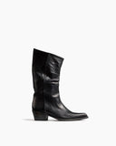 Women's Mid-Calf Ruched Burnished Leather Clive Boots