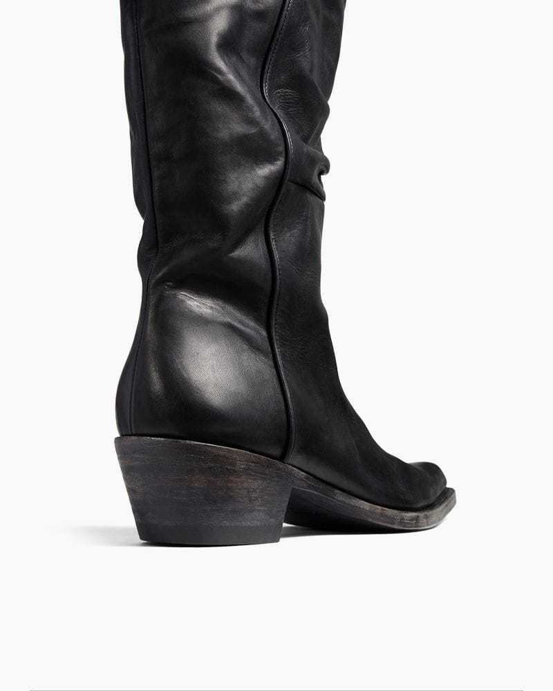 Women's Mid-Calf Ruched Burnished Leather Clive Boots Secondary image
