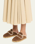 Women's Suede Shearling Cozy Loafer Mules
