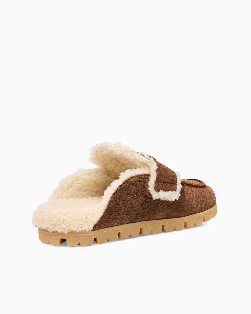 Women's Suede Shearling Cozy Loafer Mules