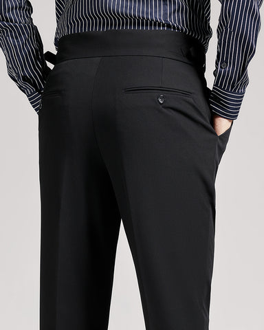 Business Mid-High Waist Rolled Cropped Suit Pants