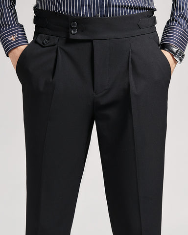 Business Mid-High Waist Rolled Cropped Suit Pants