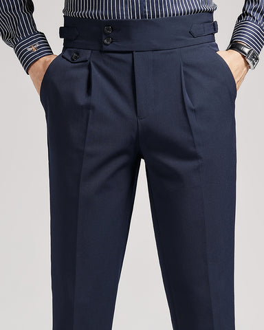 Business Mid-High Waist Rolled Cropped Suit Pants