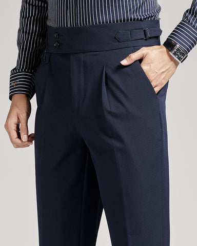 Business Mid-High Waist Rolled Cropped Suit Pants