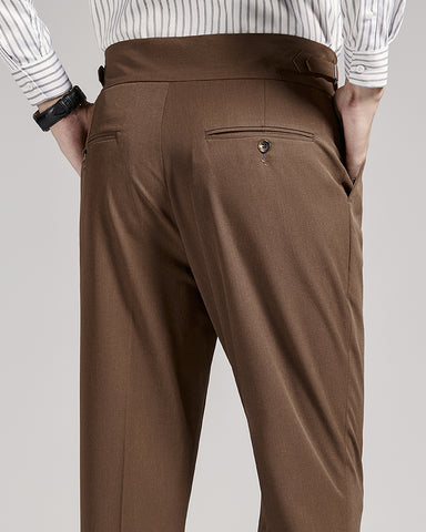 Business Mid-High Waist Rolled Cropped Suit Pants