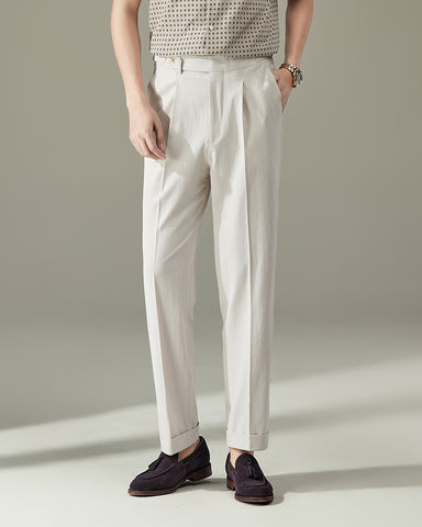 Seersucker Breathable Italian Style Suit Pants