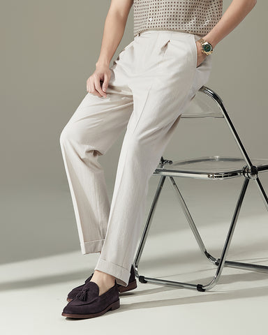 Seersucker Breathable Italian Style Suit Pants