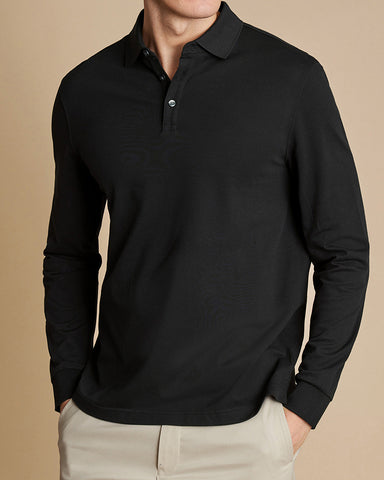 Tyrwhitt Long Sleeve Pique Polo