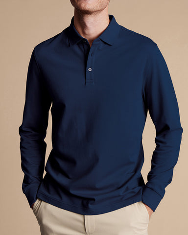 Tyrwhitt Long Sleeve Pique Polo