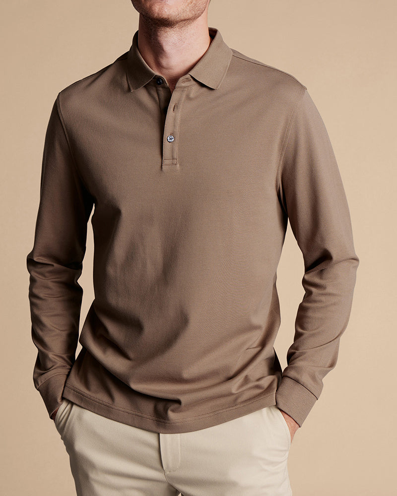 Tyrwhitt Long Sleeve Pique Polo