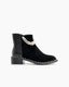 Pearls Chain Round Toe Chunky Heel Ankle Boots