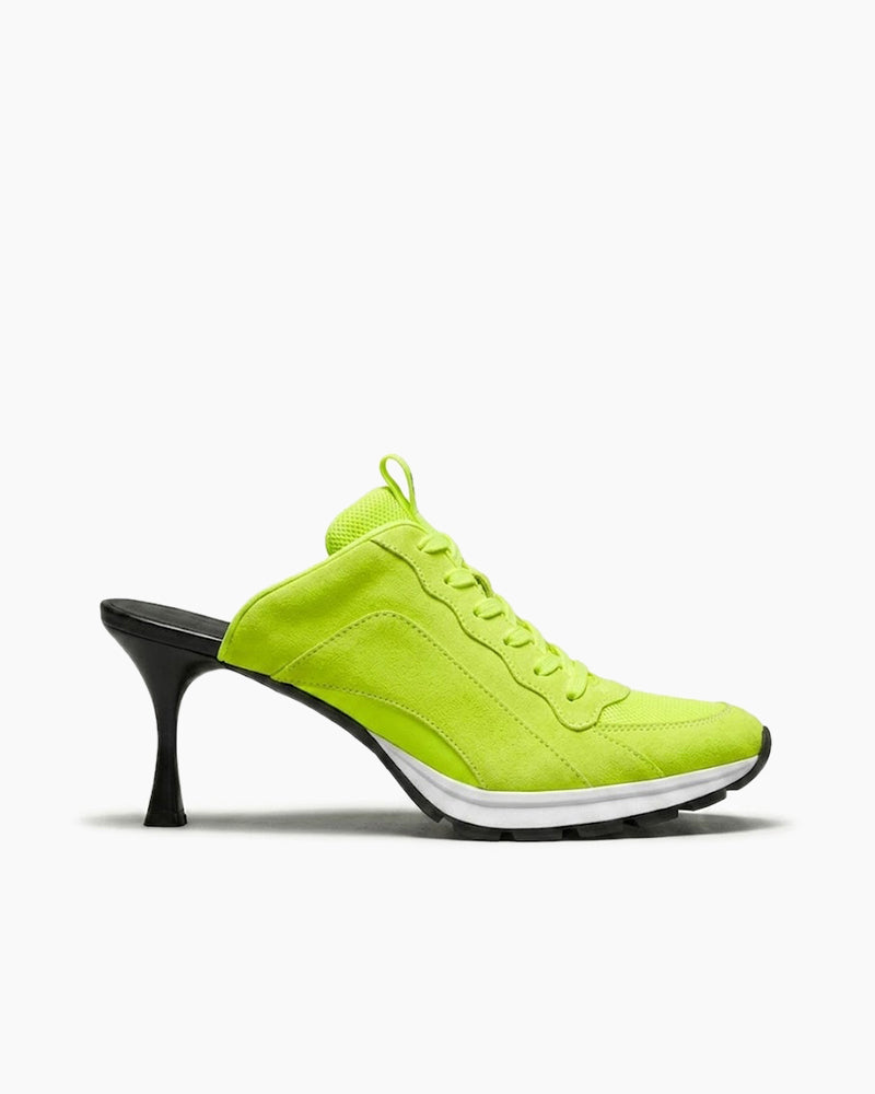 Women’s City Commute Suede High-Heel Sneaker-Red