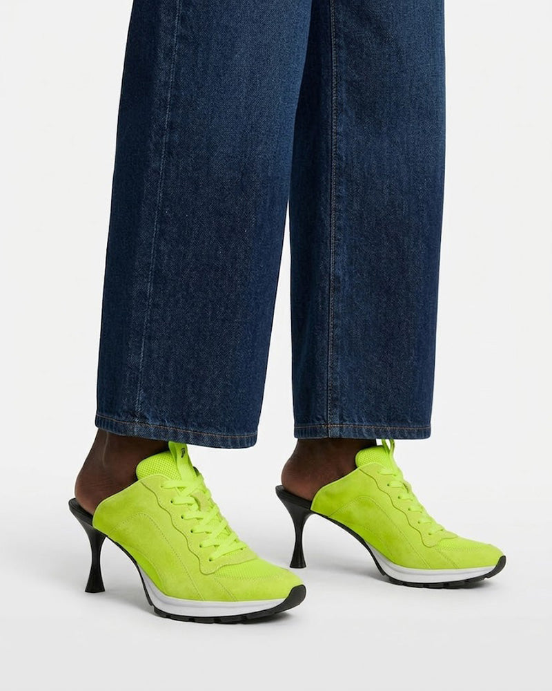 Women’s City Commute Suede High-Heel Sneaker-Black