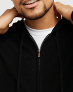 Men's 100% Cashmere Full-Zip Hooded Cardigan