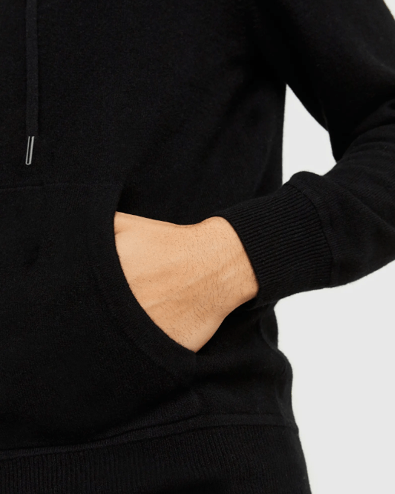 Men's 100% Cashmere Full-Zip Hooded Cardigan