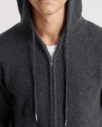Men's 100% Cashmere Full-Zip Hooded Cardigan
